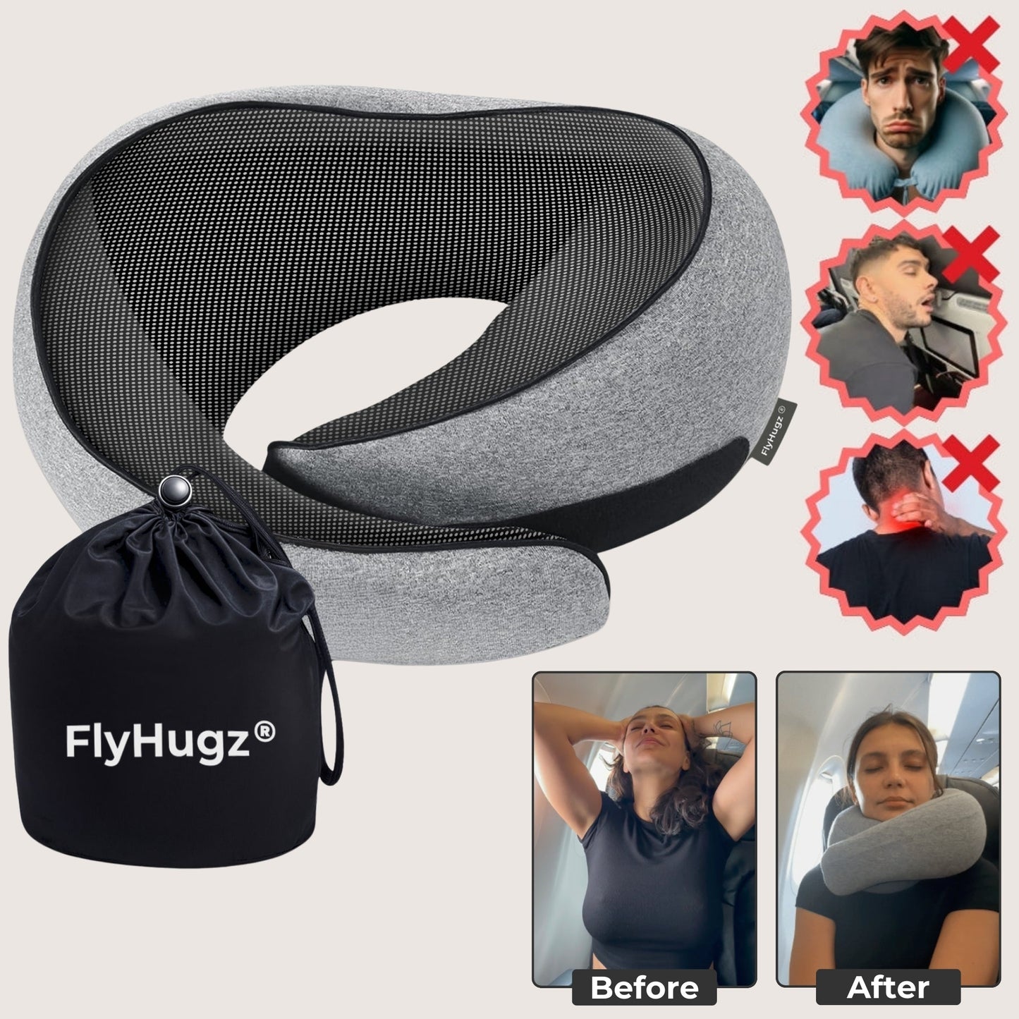 The Original FlyHugz Travel Pillow