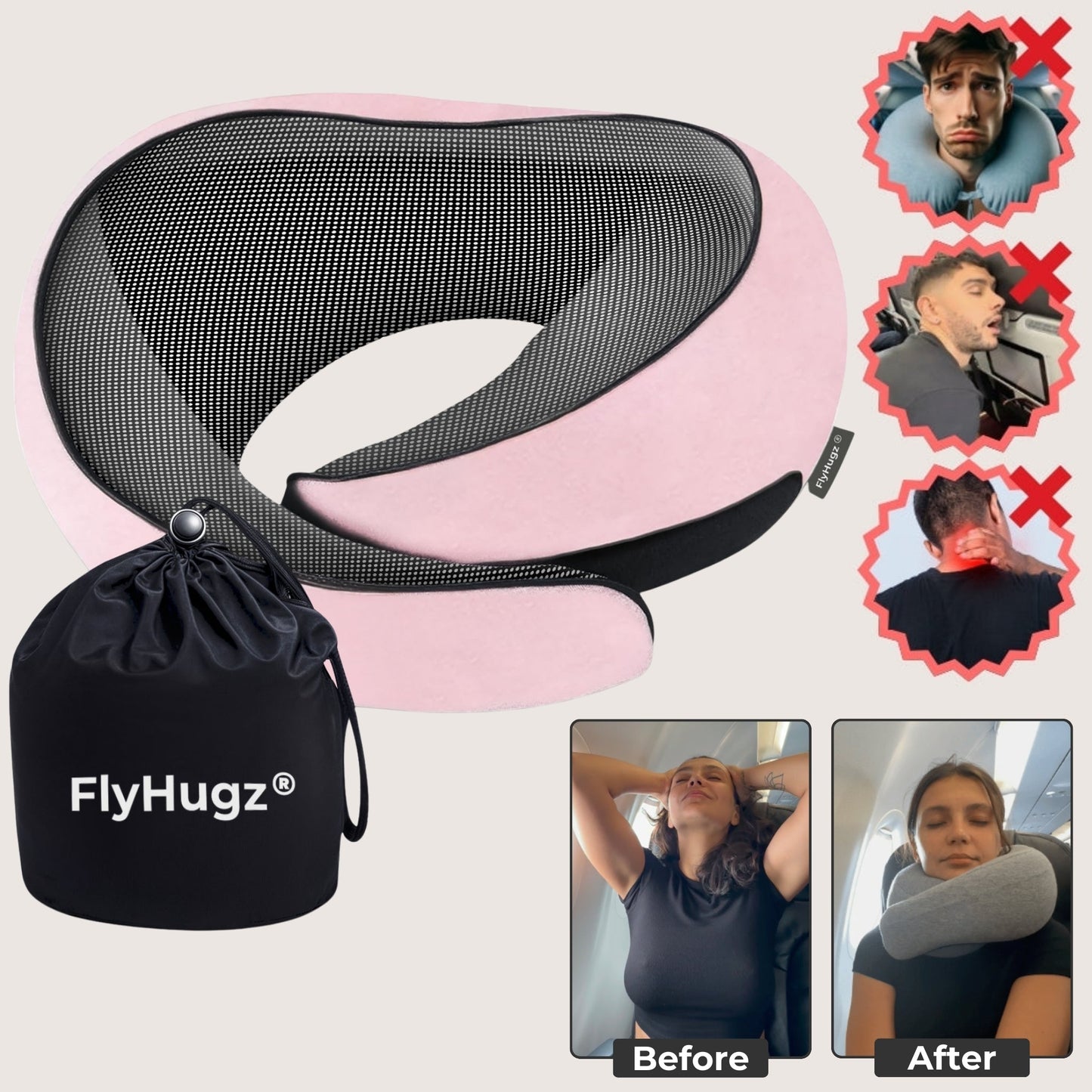The Original FlyHugz Travel Pillow